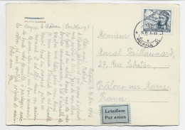 CESKOSLOVENSKO  PA 5.50 CARTE CARD AVION PRAHA 1946  + RECTO  1.50  TO FRANCE - Lettres & Documents