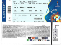 FIFA Women's World Cup FRANCE 2019. CANADA VS CAMEROON  .Stade De La Mosson.Montpellier 10 June.Ticket - Tickets - Vouchers