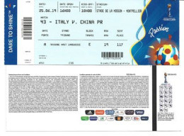 FIFA Women's World Cup FRANCE 2019. ITALY Vs CHINA .Stade De La Mosson.Montpellier 25 June.Ticket - Tickets - Vouchers