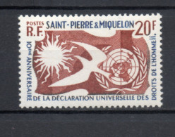SAINT PIERRE ET MIQUELON N° 358   NEUF SANS CHARNIERE COTE  4.00€     DROITS DE L'HOMME - Unused Stamps