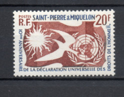 SAINT PIERRE ET MIQUELON N° 358   NEUF SANS CHARNIERE COTE  4.00€     DROITS DE L'HOMME - Ongebruikt