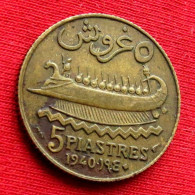 Lebanon 5 Piastres 1940 Liban Libano Libanon   W ºº - Liban