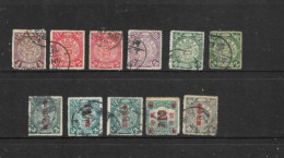 CHINA COLLECTION. COILED SEPENTS USED WITH OVERPRINTED VALUES. - Usati