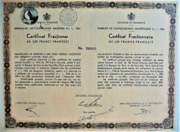 Imprumutul De Consolidare -amortibi 4.5 % 1934 -ctf Fraction. De 2.5 Ff (1934 - Roemenie) - Other & Unclassified