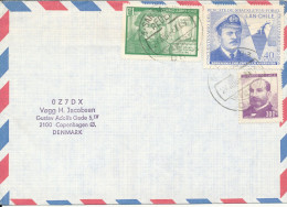 Chile Air Mail Cover Sent To Denmark 24-4-1968 Single Franked - Chili