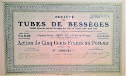 Société Des Tubes De Bessèges - Paris - 1923 - Autres & Non Classés
