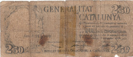 CRBL0197 BILLETE LOCAL CATALUÑA 2,5 PESETAS 1936 MC - Otros & Sin Clasificación