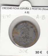 CRE3340 FICHA ESPAÑA 2 PESETAS (Reverso A B) - Autres & Non Classés