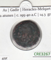 CRE3267 MONEDA IBERICA AS GADIR HERACLES-MELQART 2 ATUNES - Gauloises