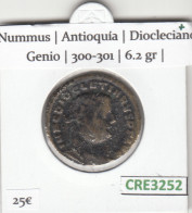 CRE3252 MONEDA ROMANA NUMMUS ANTIOQUIA DIOCLECIANO GENIO 300-301 - Keltische Münzen