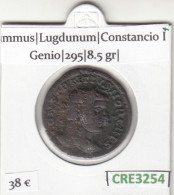 CRE3254 MONEDA ROMANA NUMMUS LUGDUNUM CONSTANCIO I GENIO 295 - Celtic