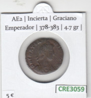 CRE3059 MONEDA ROMANA AE2 CECA INCIERTA GRACIANO EMPERADOR 378-383 - Autres & Non Classés