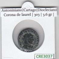 CRE3037 MONEDA ROMANA ANTONINIANO CARTAGO DIOCLECIANO 303 - Altri & Non Classificati