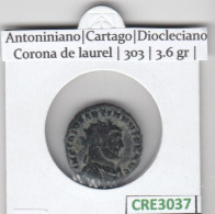 CRE3037 MONEDA ROMANA ANTONINIANO CARTAGO DIOCLECIANO 303 - Autres & Non Classés