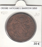 CR3380 MONEDA VATICANO 2 BAIOCCHI 1850 MBC - Andere - Europa