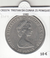 CR3374 MONEDA TRISTAN DA CUNHA 25 PENIQUES 1980 MBC  - Altri – America