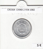 CR3364 MONEDA CHINA 2 FEN 1982 MBC - Autres – Asie