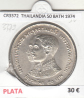 CR3372 MONEDA THAILANDIA 50 BATH 1974 MBC PLATA  - Andere - Azië
