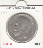 CR3319 MONEDA RUSIA 1 RUBLO 1898 MBC PLATA - Sonstige – Europa