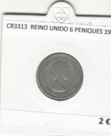 CR3313 MONEDA REINO UNIDO 6 PENIQUES 1953 MBC - Sonstige – Europa