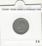 CR3307 MONEDA REINO UNIDO 6 PENIQUES 1950 MBC - Sonstige – Europa