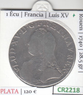 CR2218 MONEDA FRANCIA ECU 1749 (ROUEN) BC PLATA - Sonstige – Europa