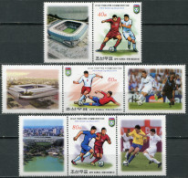 Korea 2014. FIFA World Cup Brazil 2014 (MNH OG) Set Of 3 Stamps And 5 Labels - Korea, North