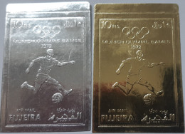 Fujeira 1972 Michel 1403 Et 1404. Or Et Argent. Jeux Olympiques De Munich. Joueur De Football - Unused Stamps
