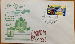 CEYLON 1964, PRIVATE PRINTED, LIMITED ISSUE, INDUSTRIAL EXHIBITION 1965, DOME, FLAG, LION, COLOMBO CITY CANCEL. - Sri Lanka (Ceylon) (1948-...)