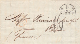 MTM079 - 1857 TRANSATLANTIC LETTER USA TO FRANCE Steamer ARABIA - UNPAID 2 RATE - Storia Postale