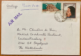 INDIA 1994, COVER USED TO NETHERLANDS, WITHDRAWN STAMP BEGUM AKHTAR, & SANCHI STUPA, RARE USE ON COVER, BANGALORE CITY C - Storia Postale