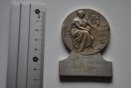 Médaille En Métal Argenté Hommage De La Lyre Industrielle Lannoy Fidèle 1887 - 1925 Monogrammée  Société Philharmonique - Profesionales / De Sociedad