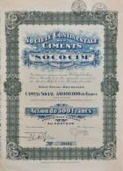 Société Continentale Des Ciments - SOCOCIM - Bruxelles - 1928 - Altri & Non Classificati