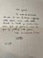 LOUTTRE B. (MARC-ANTOINE BISSIÈRE, DIT) - 1967  -Correspondance [une Lettre Et Une Enveloppe] - Scrittori