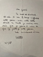 LOUTTRE B. (MARC-ANTOINE BISSIÈRE, DIT) - 1967  -Correspondance [une Lettre Et Une Enveloppe] - Ecrivains