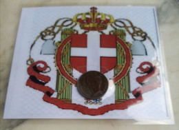 Numismatic Card Of The Italian Empire , Shield With A Coin Of Emanuele II E. - Autres & Non Classés