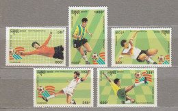CAMBODGE 1993 Soccer San Francisco Mi 1376-1380 MNH(**) #Sp187 - Unused Stamps