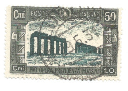 (REGNO D'ITALIA) 1928, PRO OPERA PREVIDENZA MILIZIA, 2° EMISSIONE, 50c - Francobollo Usato, Annullo A Cerchio In Corso - Oblitérés