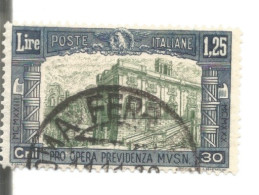 (REGNO D'ITALIA) 1928, PRO OPERA PREVIDENZA MILIZIA, 2° EMISSIONE, 1,25L - Francobollo Usato, Annullo A Cerchio In Corso - Oblitérés