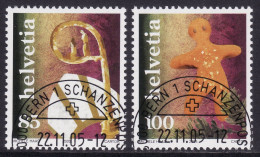 Schweiz: Satz SBK-Nr. 1185-1186 (Weihnachtsbräuche 2005) ET-gestempelt - Usati