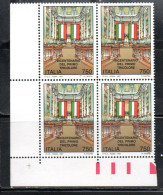 ITALIA REPUBBLICA ITALY REPUBLIC 1997 BICENTENARIO DEL PRIMO TRICOLORE QUARTINA ANGOLO DI FOGLIO BLOCK MNH - 1991-00: Neufs