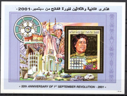 LIBYA 1.9.2001; 32e Anniversaire De La Révolution; Michel-Bloc-N° 163 (or); MNH, Neuf ** - Libië