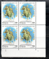 ITALIA REPUBBLICA ITALY REPUBLIC 1997 LE ISTITUZIONI TRATTATI DI ROMA QUARTINA ANGOLO DI FOGLIO BLOCK MNH - 1991-00:  Nuevos