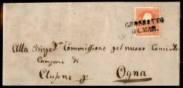 Antichi Stati Italiani - Lombardo Veneto - Grossotto (P.ti 10) - 5 Soldi (30) Su Letterina Per Ogna Del 31.3.1859 - Other & Unclassified