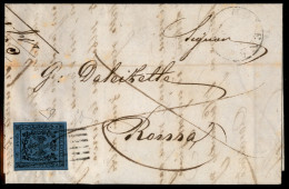 Antichi Stati Italiani - Modena - 40 Cent Azzurro (6) Isolato Su Lettera Da Modena A Roma Del 11.12.1852 - Molto Bella - - Otros & Sin Clasificación