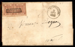 Antichi Stati Italiani - Napoli - Lettera Da Castrovillari 8.10.59 (P.ti 9) Recante Coppia Ben Marginata Del 1 Grana (4) - Andere & Zonder Classificatie