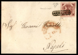 Antichi Stati Italiani - Napoli - Lettera Da Bari Affrancata Con 2 Grana Carminio Cupo (7f) - Buoni Margini - Colla - Otros & Sin Clasificación