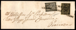 Antichi Stati Italiani - Parma - 10 Cent (2) + 5 Cent (1) - Bella Letterina Da Parma A Piacenza Del 6.12.1855 - L. Gazzi - Autres & Non Classés