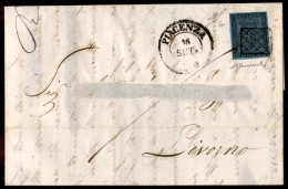 Antichi Stati Italiani - Parma - 40 Cent Azzurro Chiaro (5a) Isolato Su Lettera Da Piacenza A Livorno Del 16.9.1852 - Ot - Other & Unclassified
