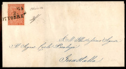 Antichi Stati Italiani - Parma - 15 Cent (7) Isolato Su Lettera Da Parma A Guastalla Del 2.10.1855 - Molto Bella - Chiri - Sonstige & Ohne Zuordnung